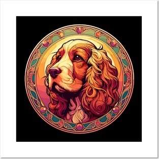 Cocker Spaniel Graphic - Art Nouveau Design Posters and Art